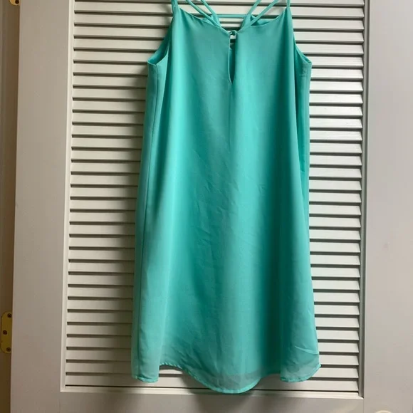 Naked Zebra Teal Spaghetti Strap Dress - Picture 2 of 6